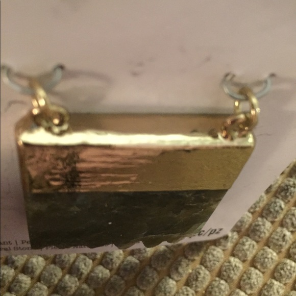 New Brown Sideways Natural Stone Pendant Connector - Picture 4 of 11